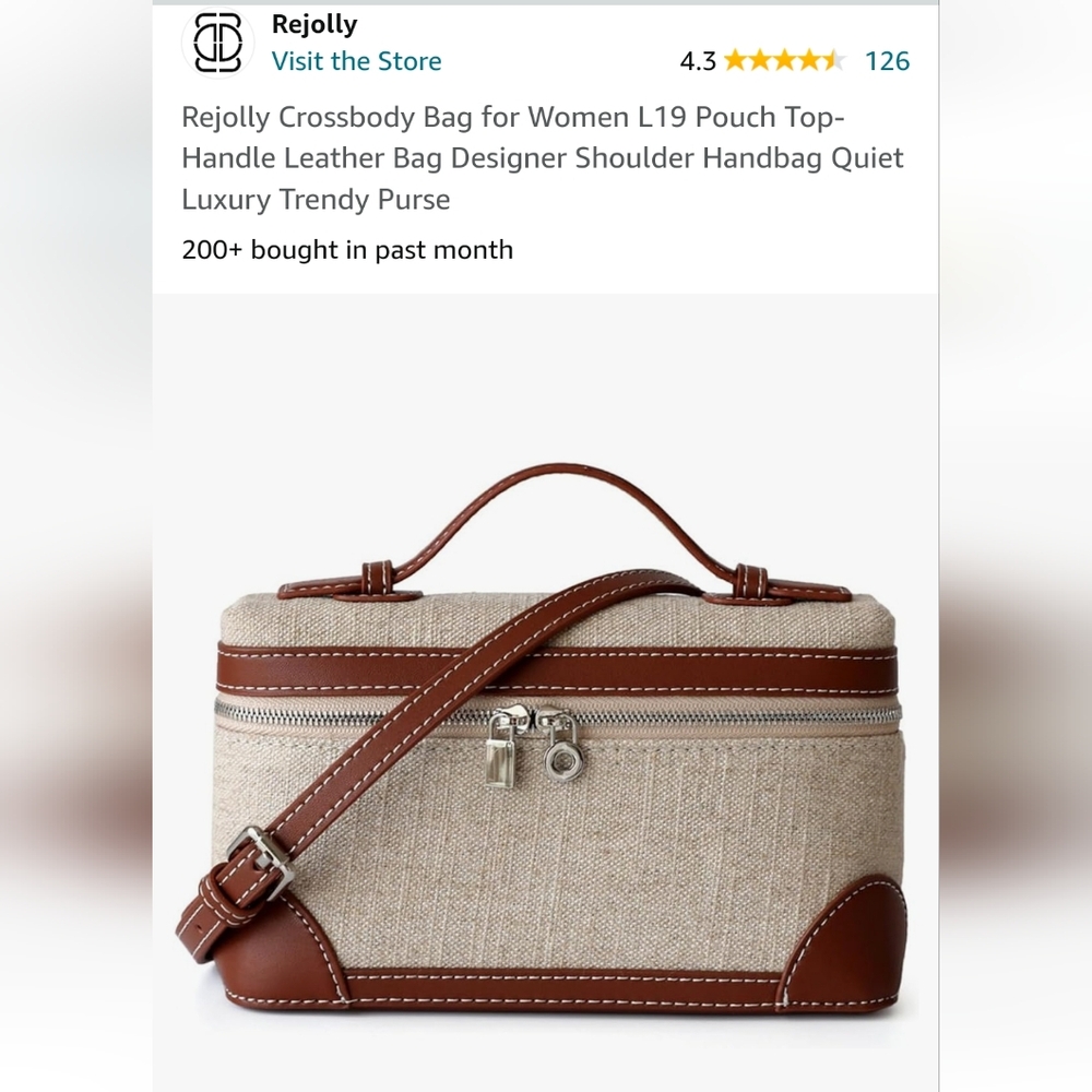 Canvas and leather crossbody pocket